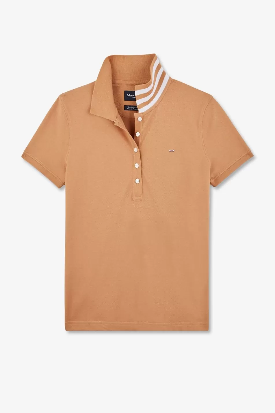 Polos | Eden Park Beige Cotton Pima Short-Sleeved Polo Shirt