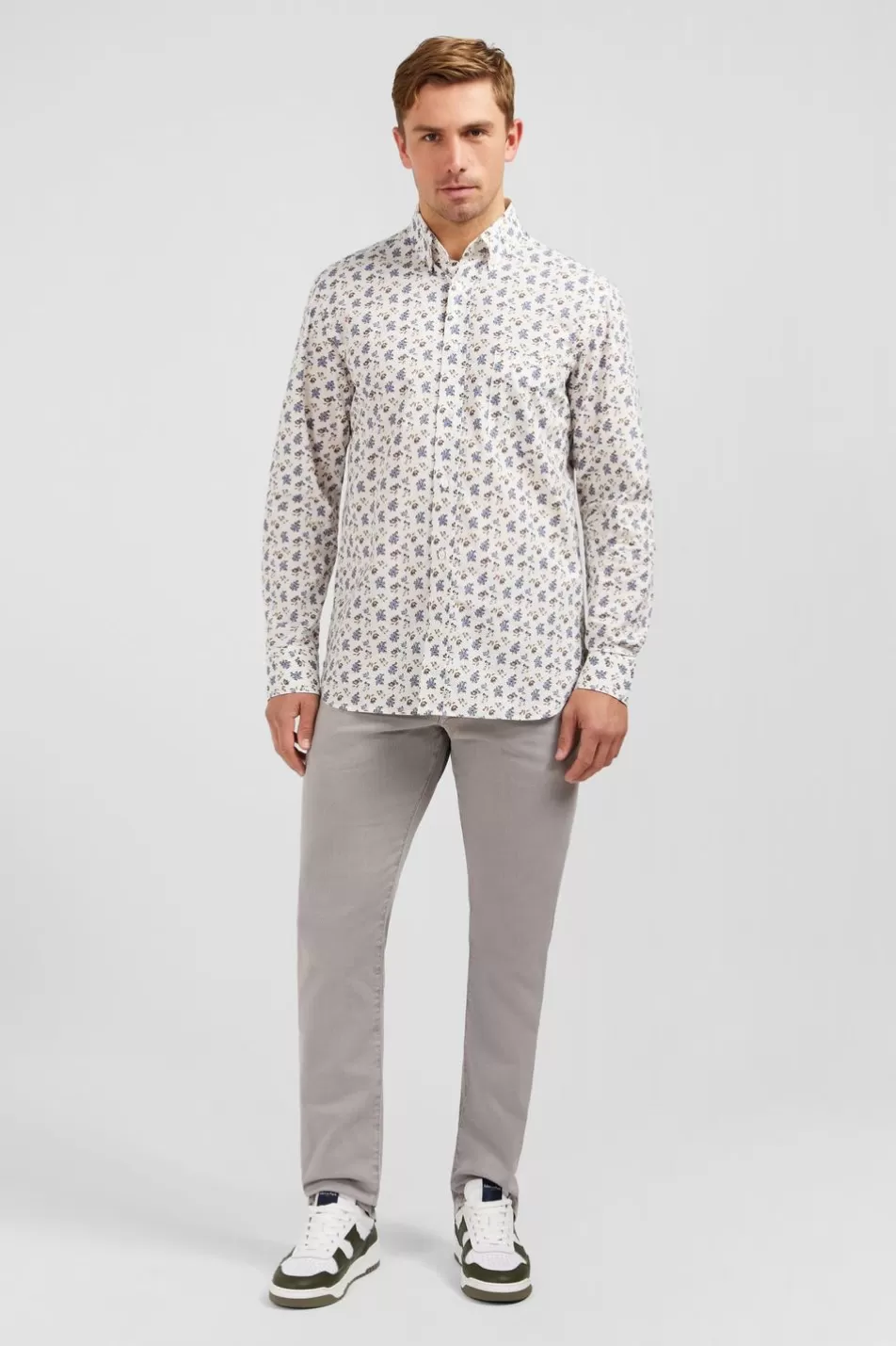 Shirts | Eden Park Beige Floral-Print Shirt