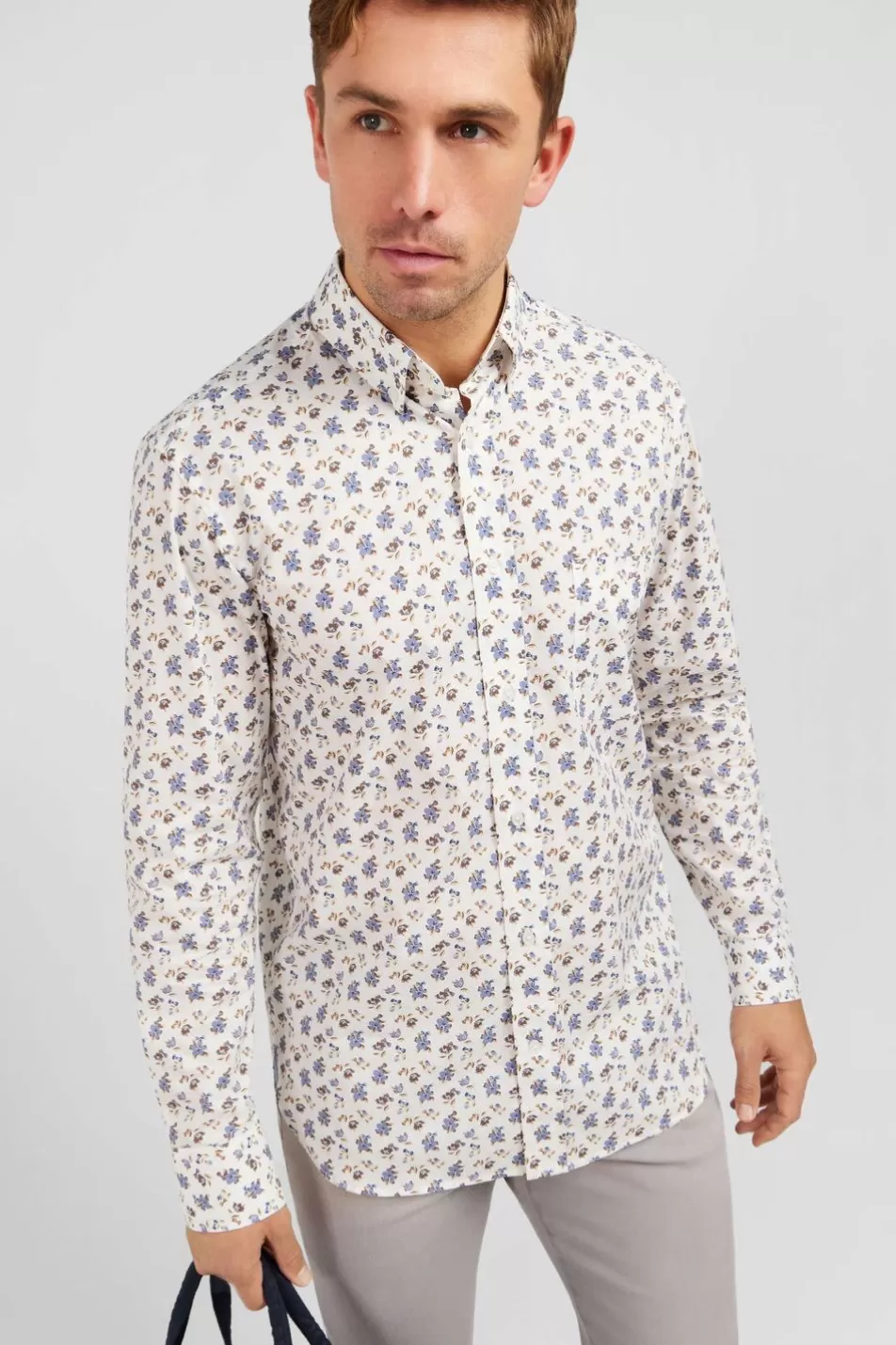 Shirts | Eden Park Beige Floral-Print Shirt