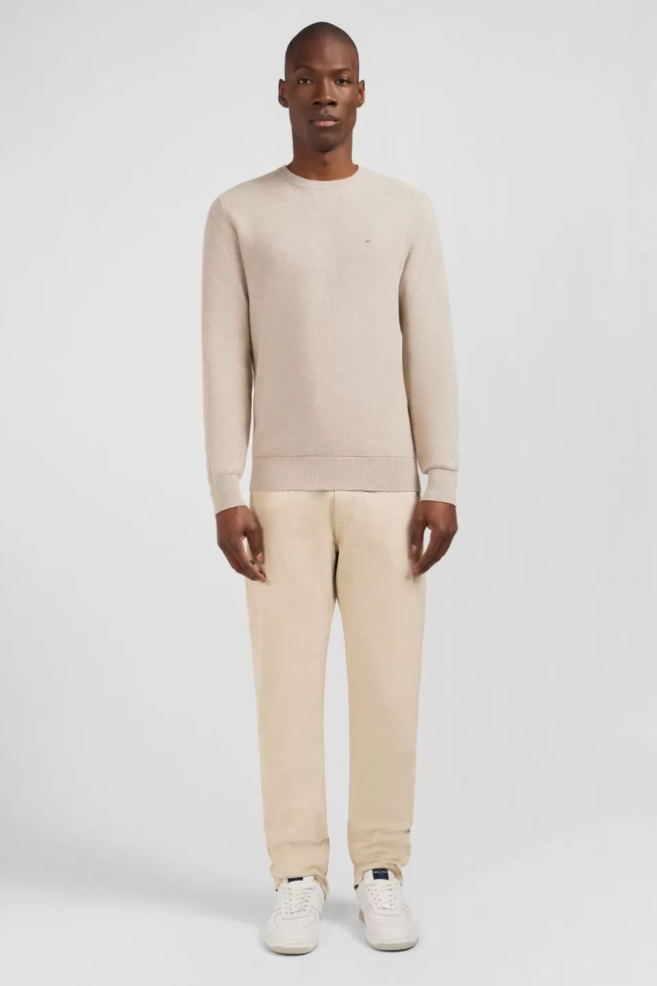 Sweaters | Eden Park Beige Jumper In Decorative Cable Knit