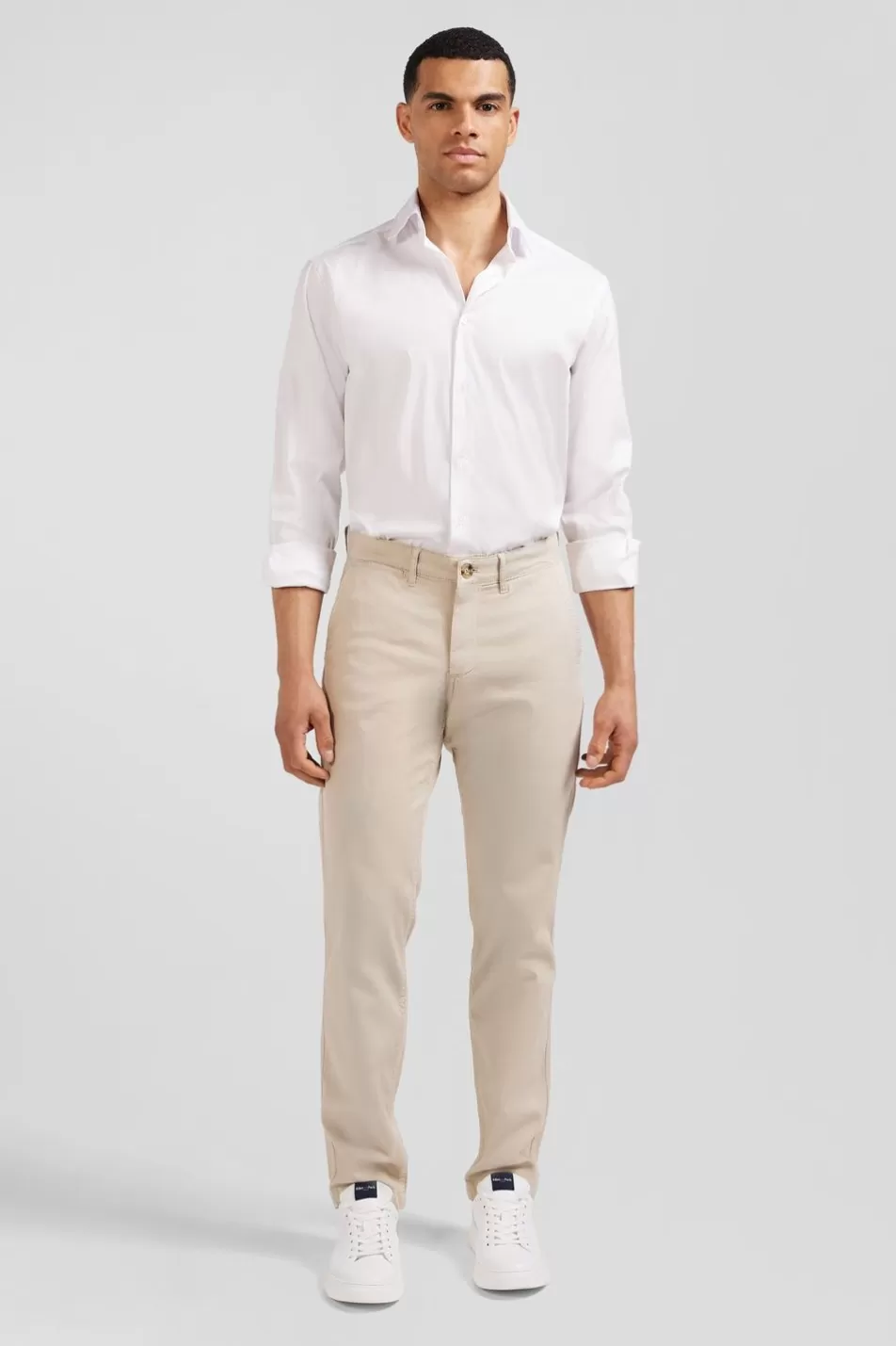 Pants | Eden Park Beige Pleatless Chino Trousers