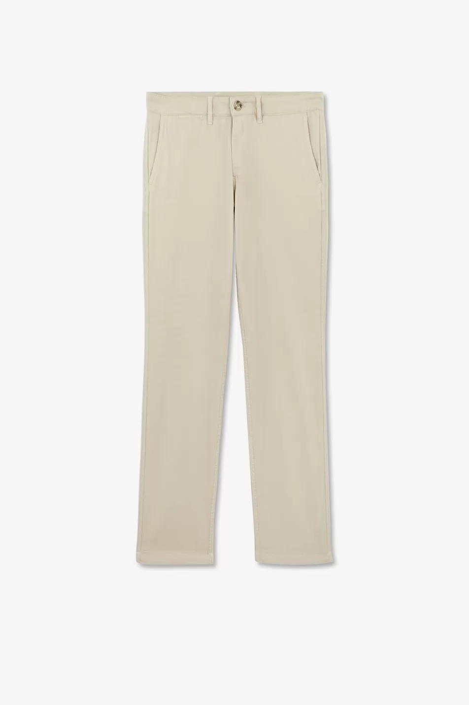 Pants | Eden Park Beige Pleatless Chino Trousers