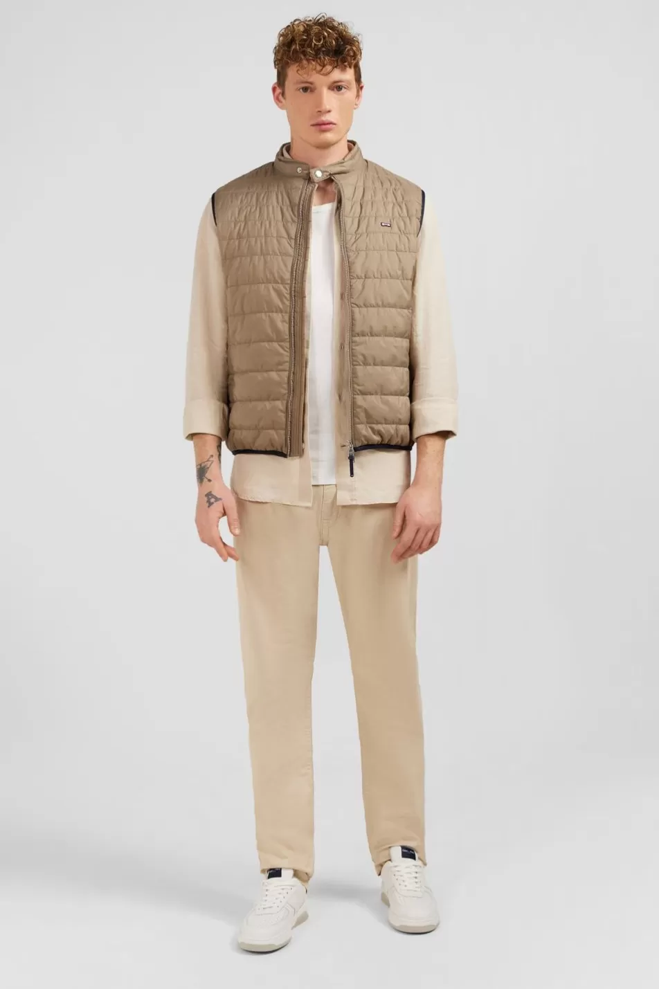 Coats | Eden Park Beige Sleeveless Puffa Jacket