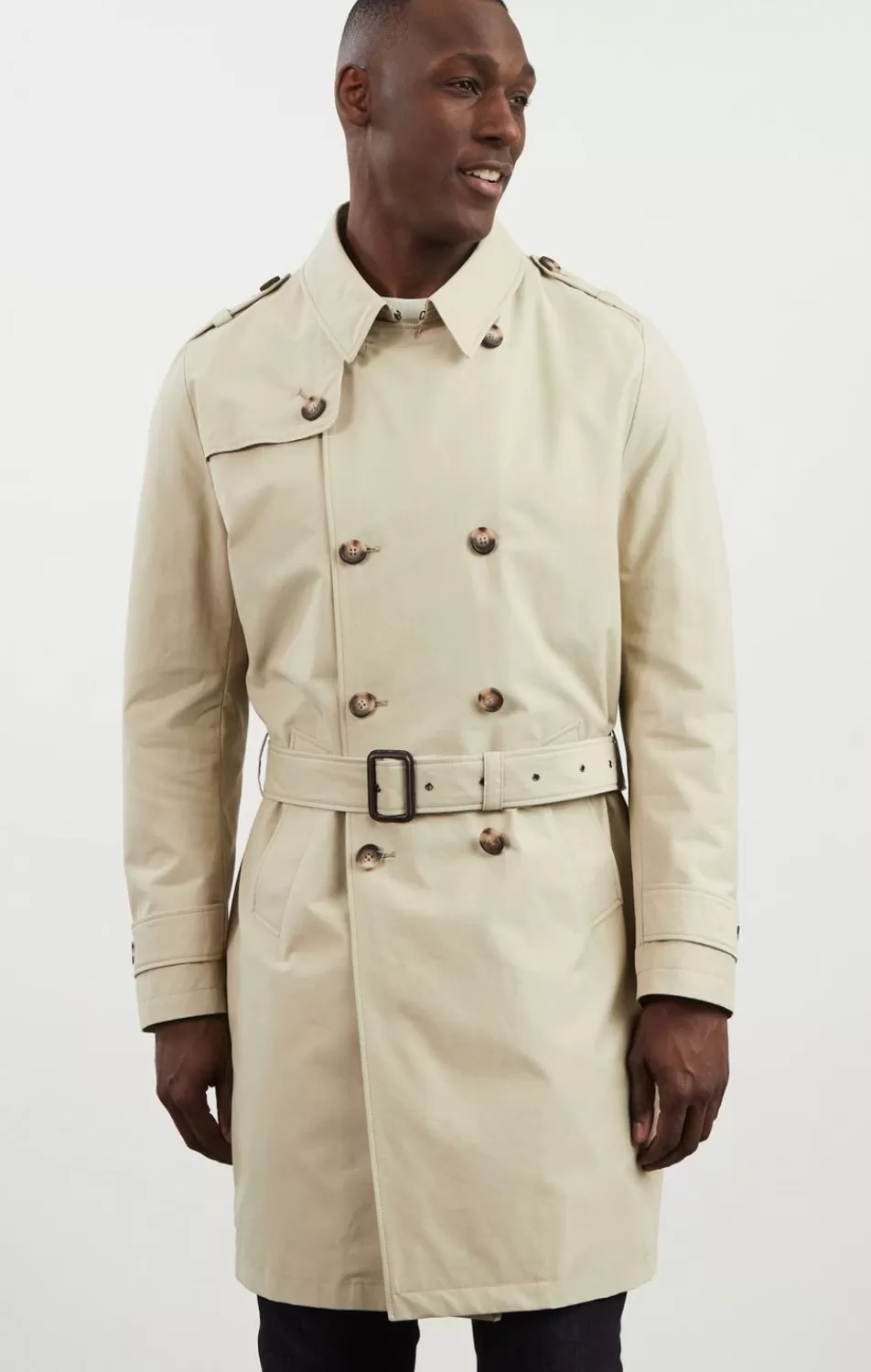 Coats | Eden Park Beige Water-Repellent Trench Coat