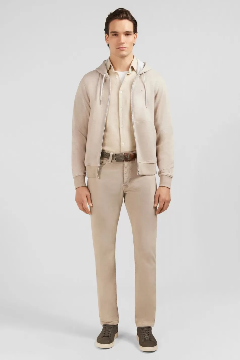 Sweatshirts | Eden Park Beige Zip Sweatshirt With Hood