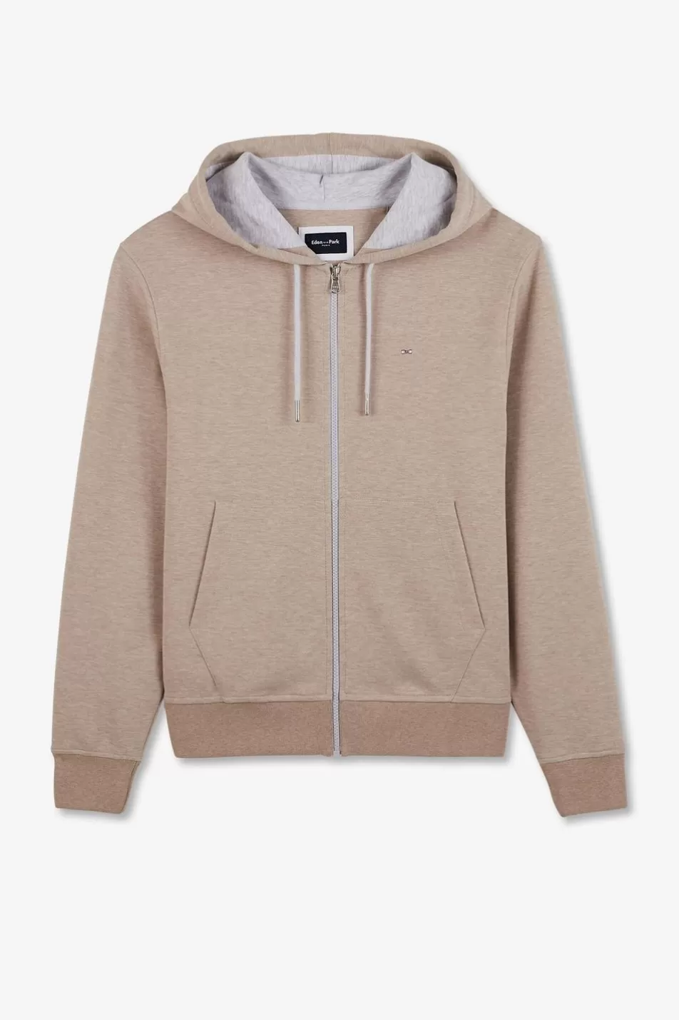 Sweatshirts | Eden Park Beige Zip Sweatshirt With Hood