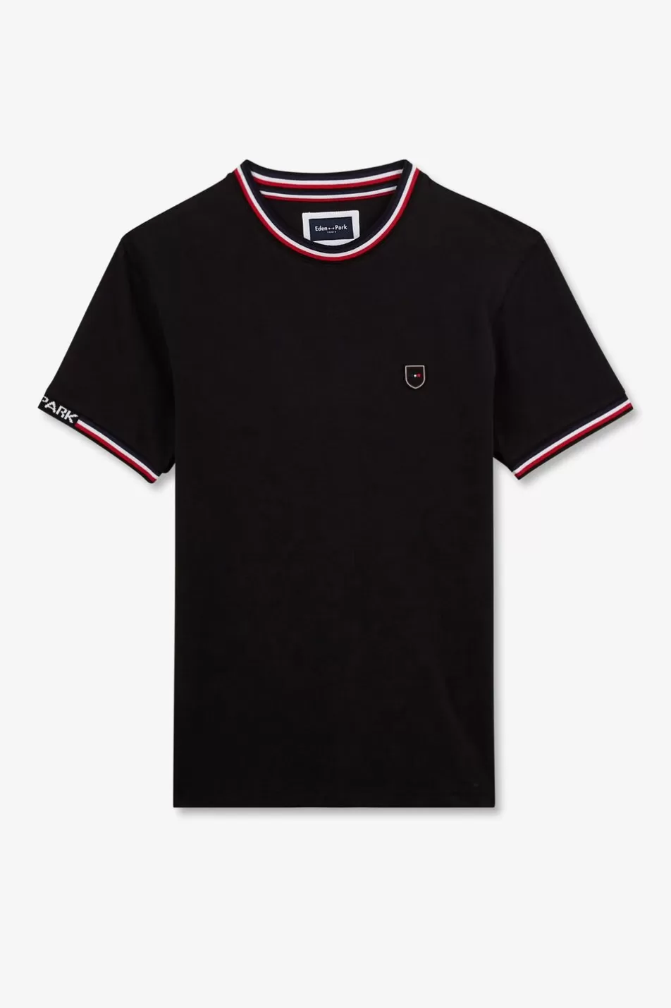 T-Shirts | Eden Park Black Short-Sleeved T-Shirt