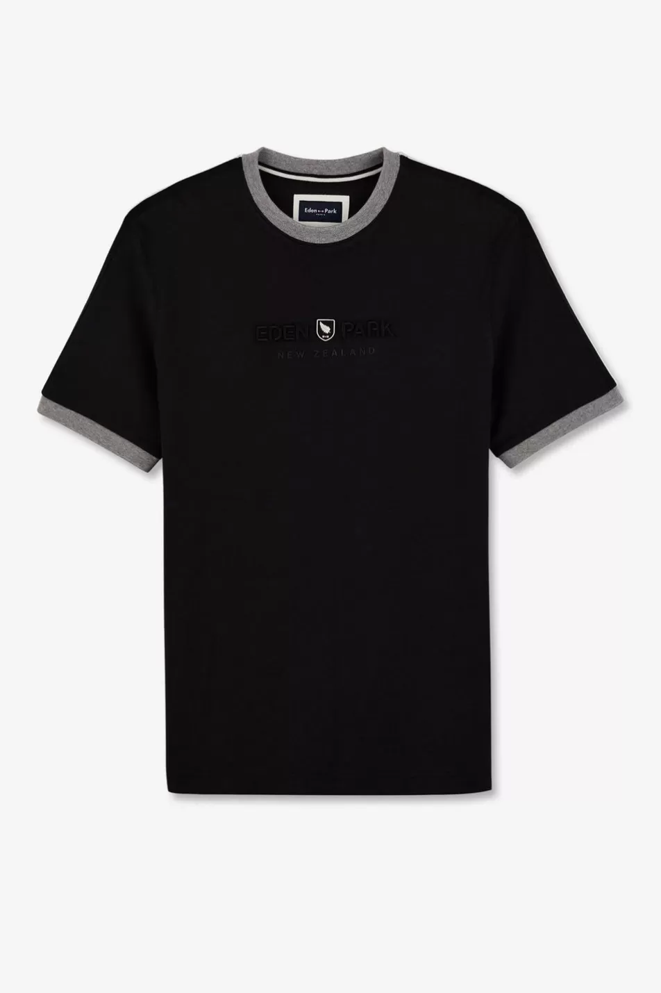 T-Shirts | Eden Park Black T-Shirt With New Zealand Lettering