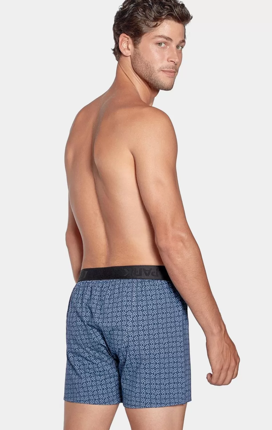 Underwear | Eden Park Blue Boxer Shorts With Micro-Patterns