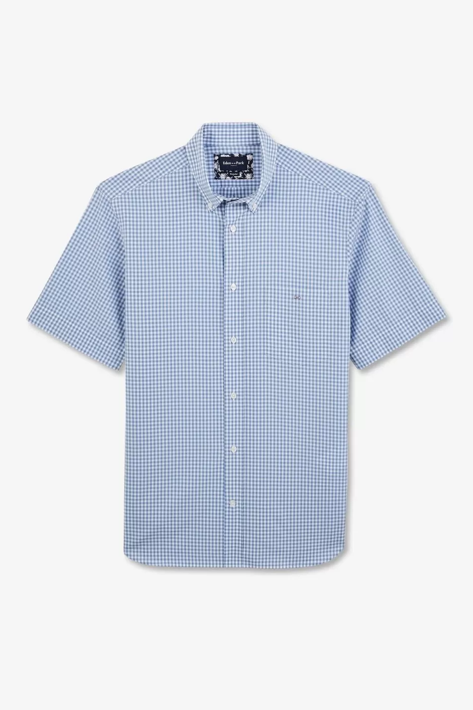 Short-Sleeved Shirts | Eden Park Blue Checked Shirt