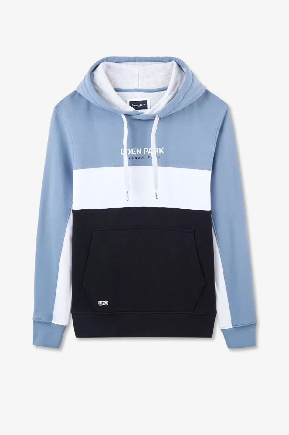 Sweatshirts | Eden Park Blue Colour-Block Hooded Sweatshirt