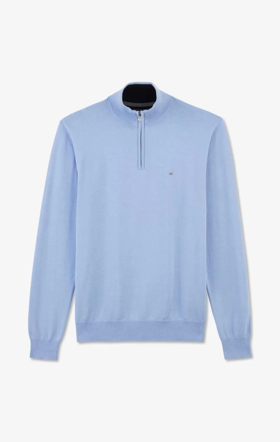 Sweaters | Eden Park Blue Cotton Jersey Jumper With Trucker Neck