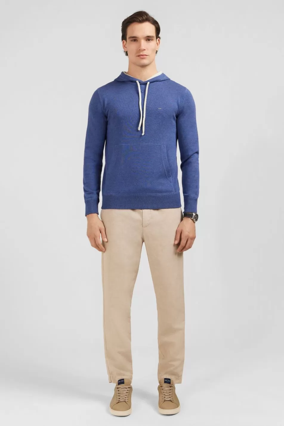 Sweaters | Eden Park Blue Hooded Jumper