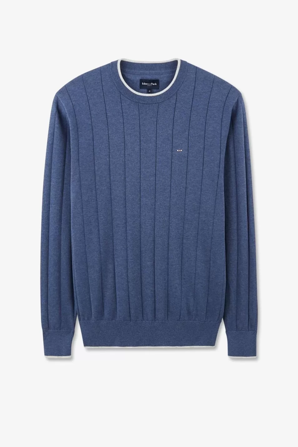 Sweaters | Eden Park Blue Jumper In Decorative Cable Knit