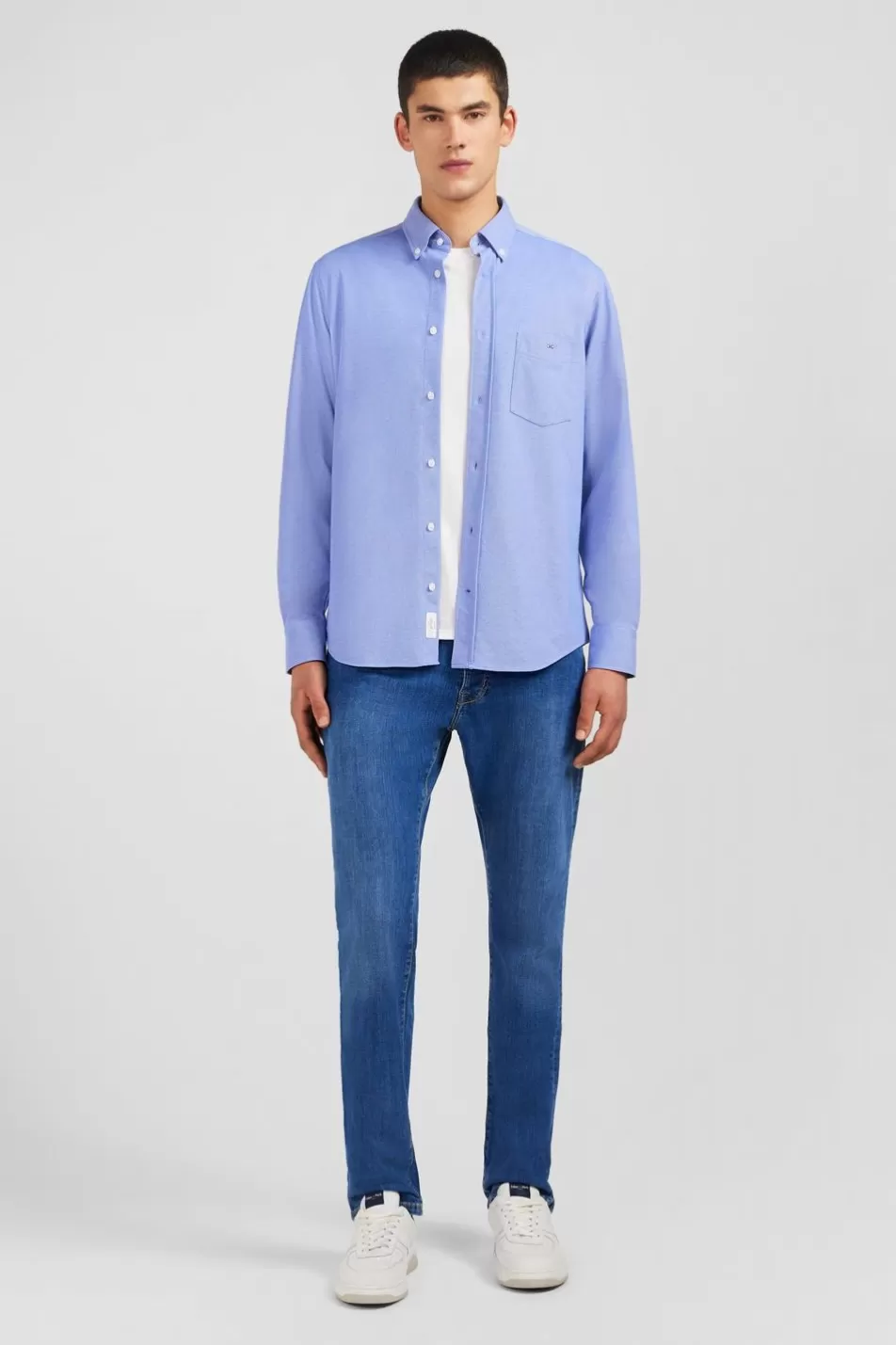 Shirts | Eden Park Blue Pinpoint Cotton Shirt