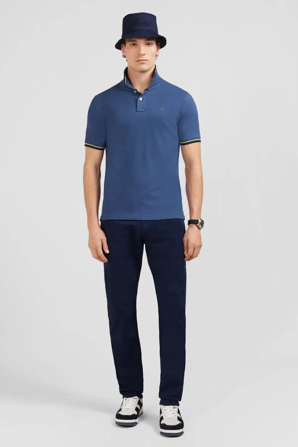 Polos | Eden Park Blue Polo Shirt In Pima Cotton