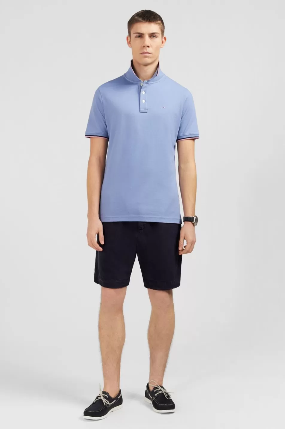 Polos | Eden Park Blue Polo Shirt In Pima Cotton