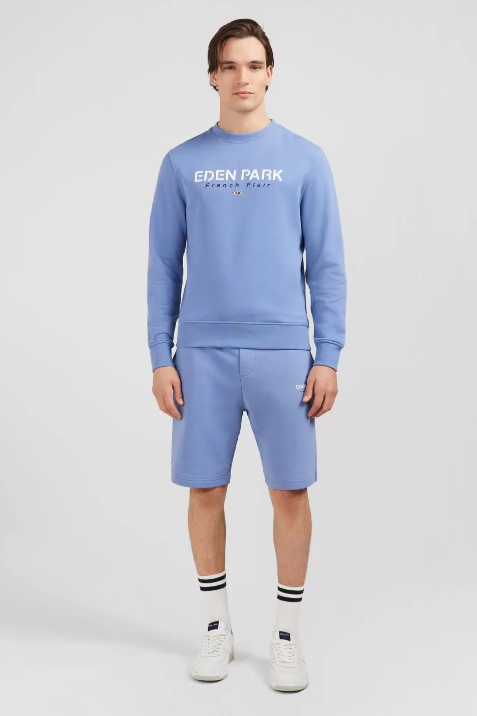 Sweatshirts | Eden Park Blue Round-Neck Sweatshirt