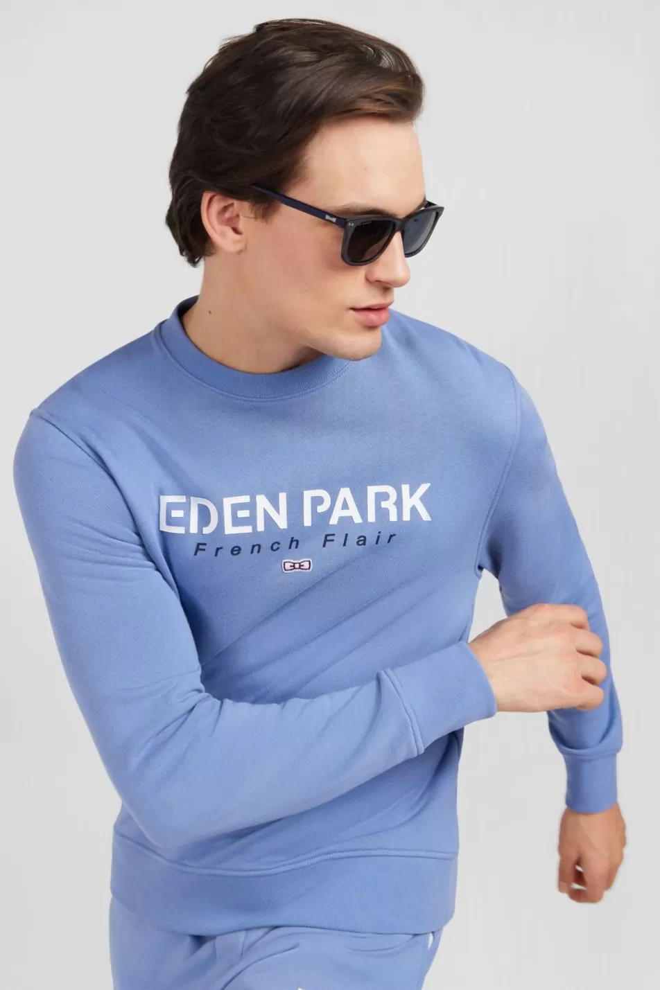 Sweatshirts | Eden Park Blue Round-Neck Sweatshirt