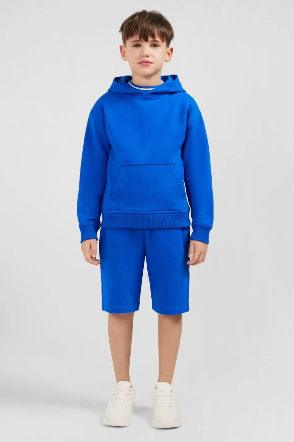 Children | Eden Park Blue Screen-Printed Hoodie Sweatshirt In Fleece