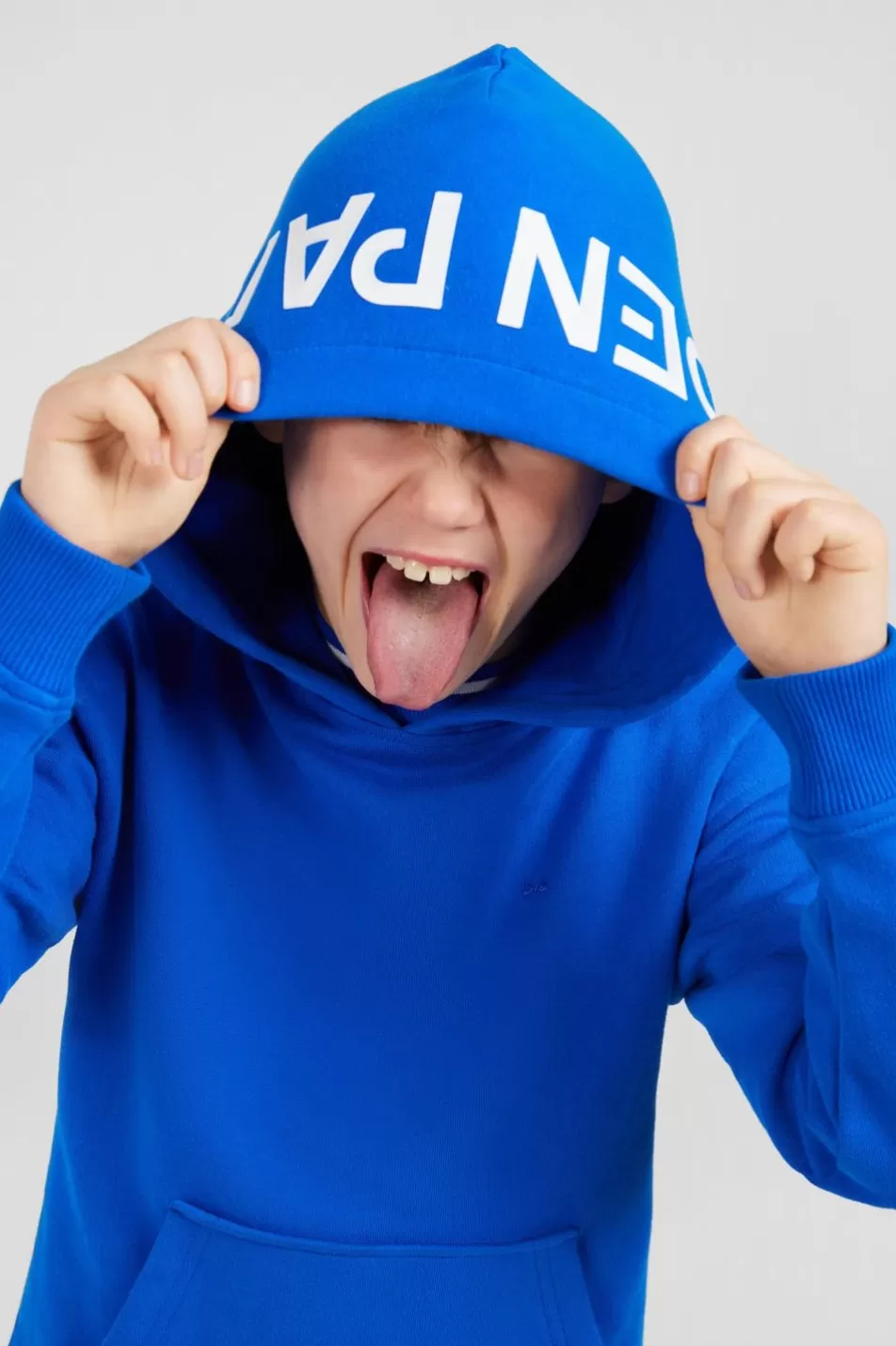 Children | Eden Park Blue Screen-Printed Hoodie Sweatshirt In Fleece