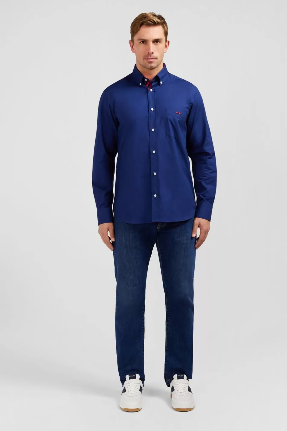 Shirts | Eden Park Blue Shirt With Embroidery