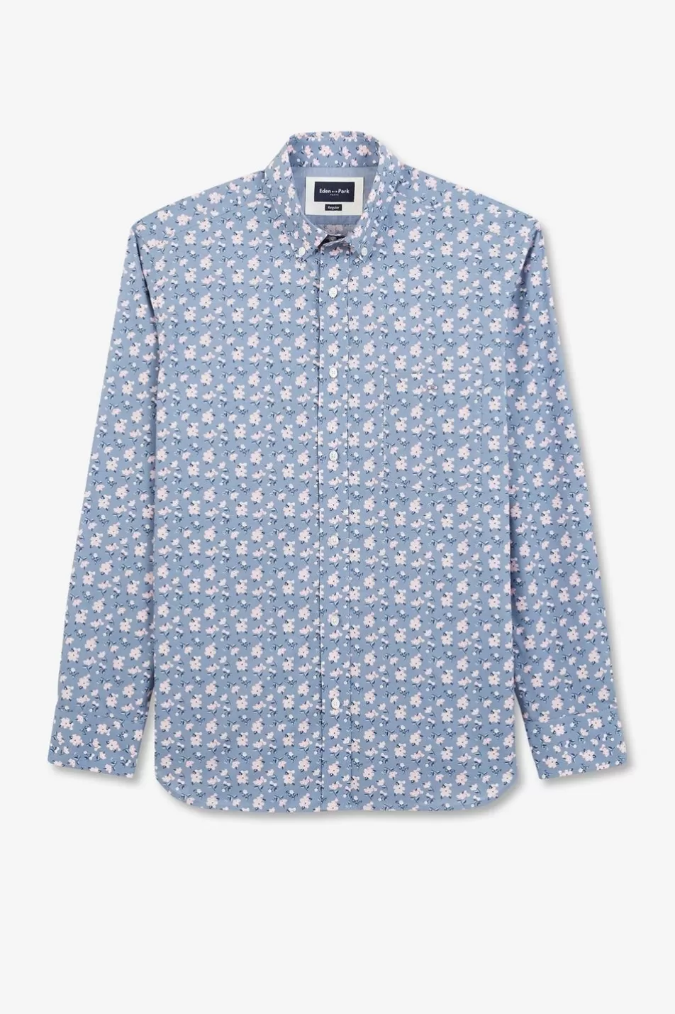 Shirts | Eden Park Blue Shirt With Exclusive Floral Print