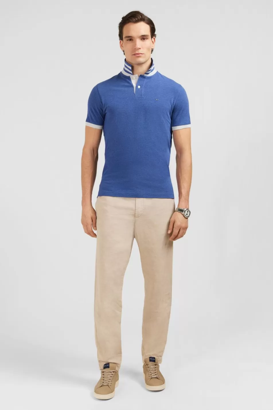 Polos | Eden Park Blue Short-Sleeved Polo Shirt