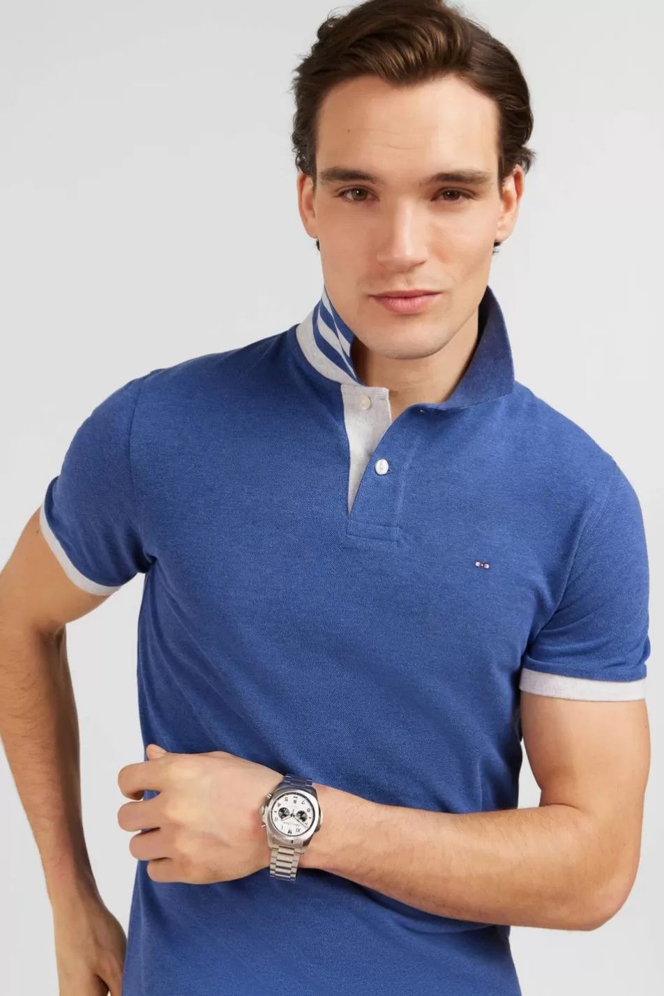 Polos | Eden Park Blue Short-Sleeved Polo Shirt