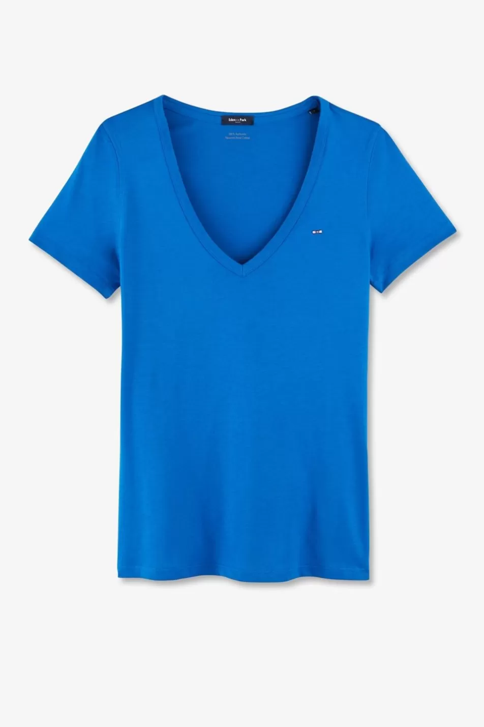 T-Shirts | Eden Park Blue Short-Sleeved T-Shirt In Pima Cotton