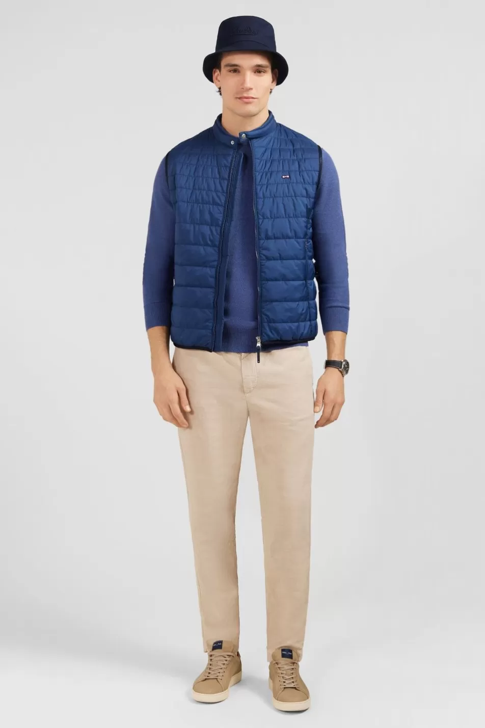 Coats | Eden Park Blue Sleeveless Puffa Jacket