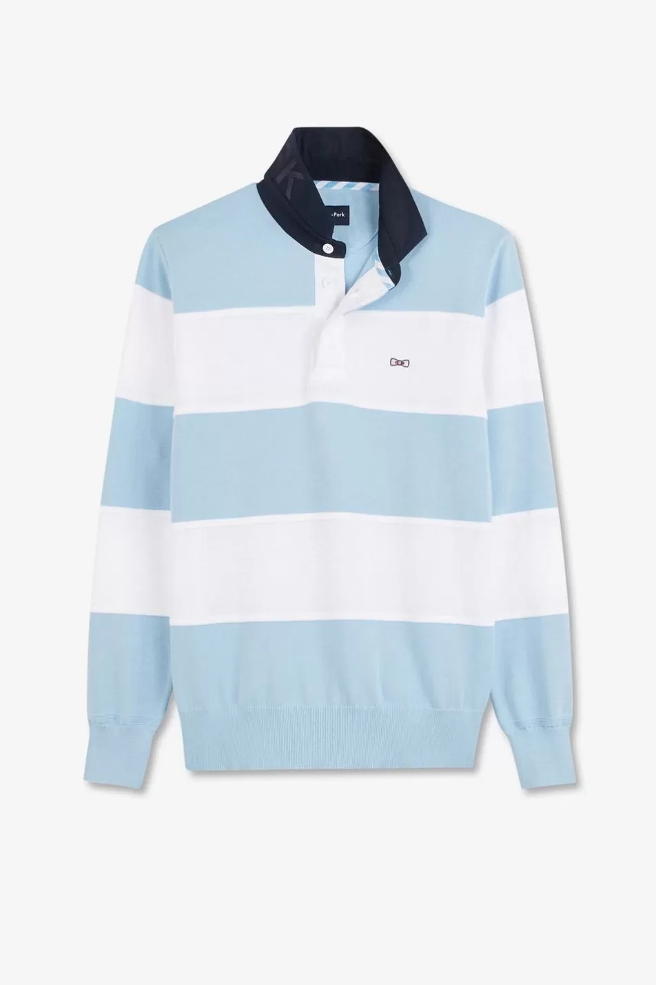 Rugby Shirts | Eden Park Blue Striped Knitted Jumper