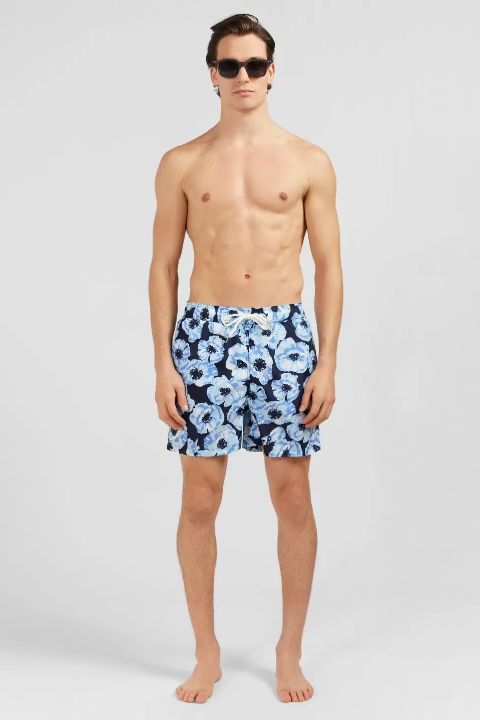 Swimwear | Eden Park Blue Swim Shorts With Exclusive Floral Print