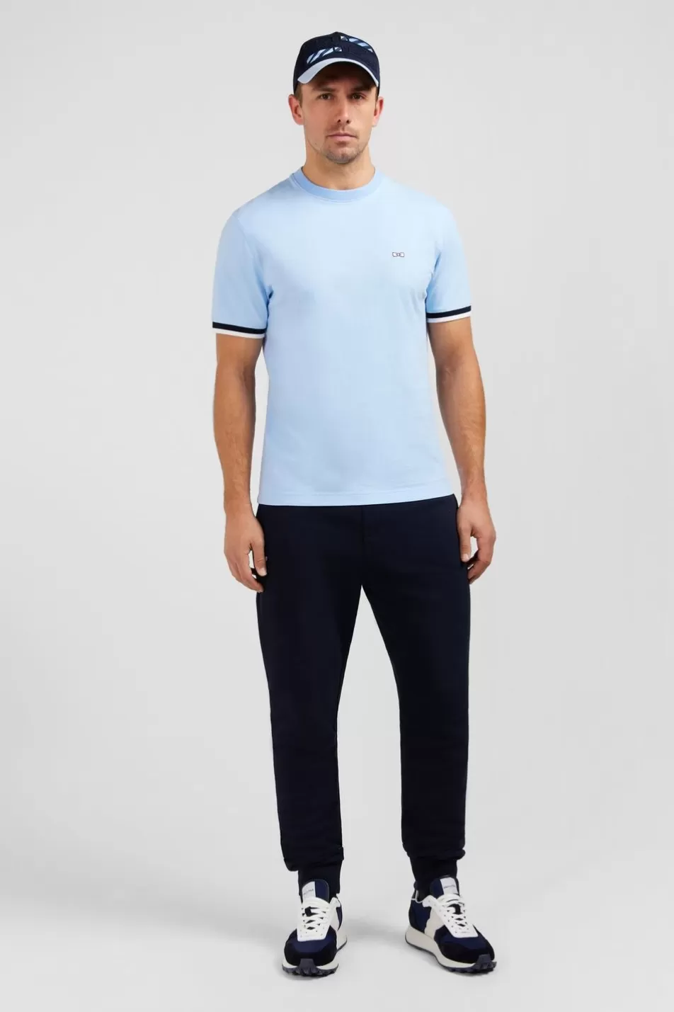 T-Shirts | Eden Park Blue T-Shirt With Embroidery