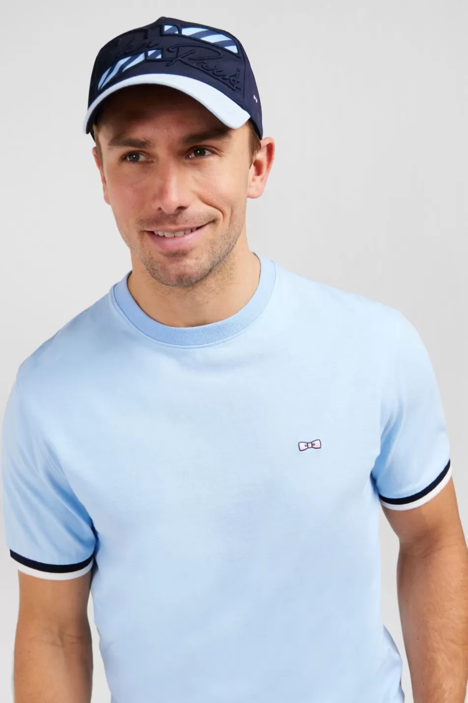 T-Shirts | Eden Park Blue T-Shirt With Embroidery