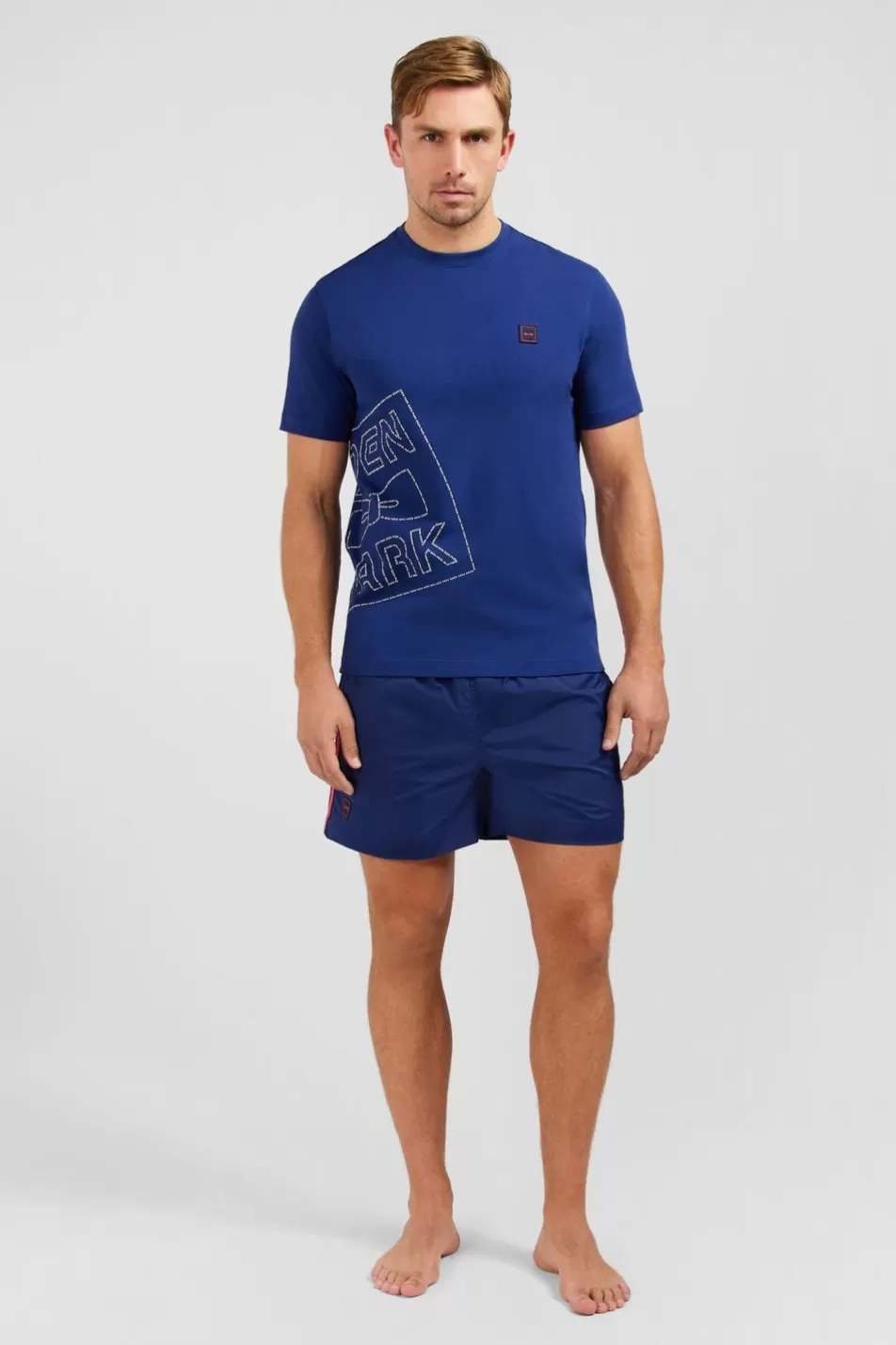 T-Shirts | Eden Park Blue T-Shirt With Print