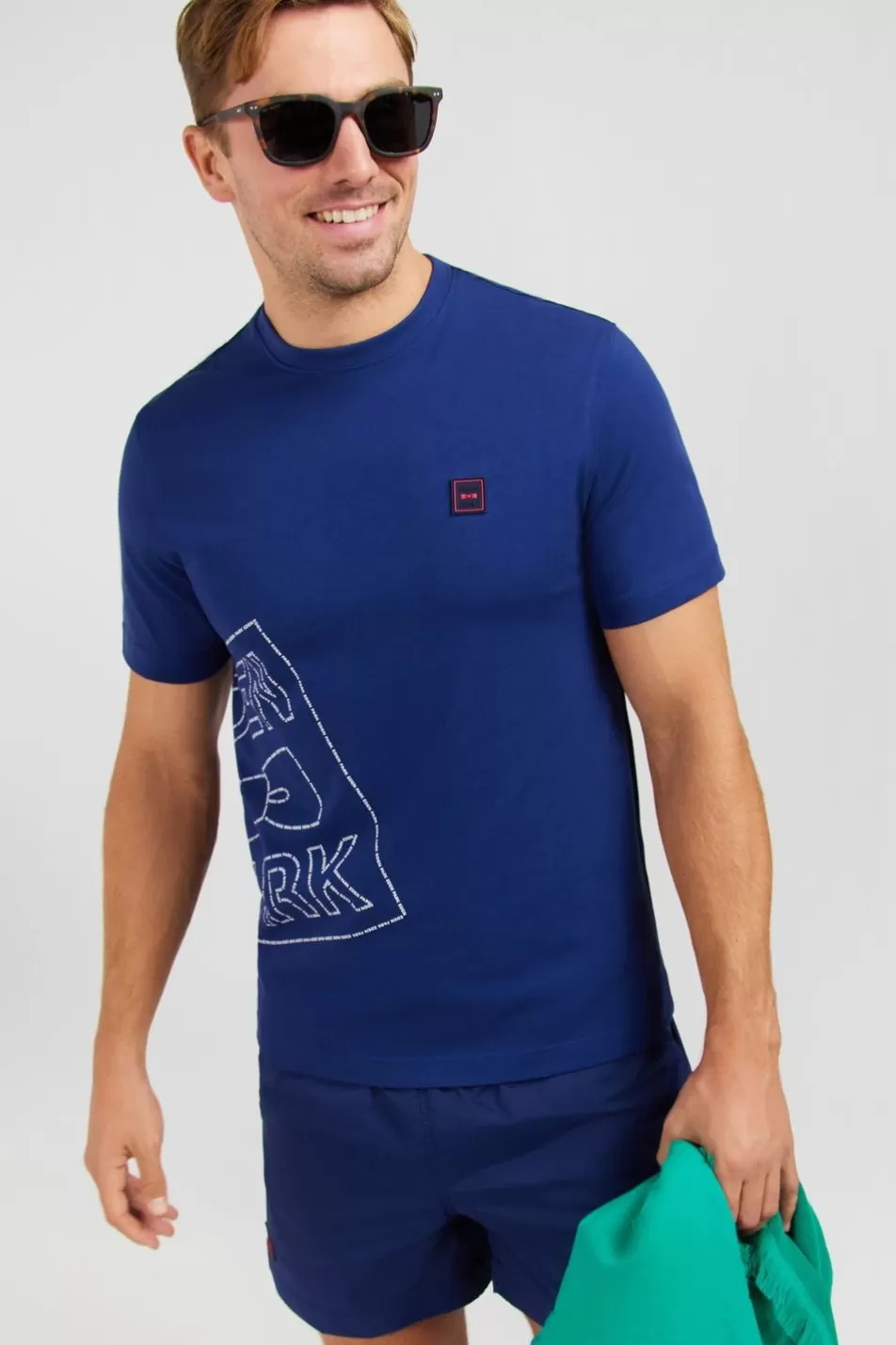 T-Shirts | Eden Park Blue T-Shirt With Print