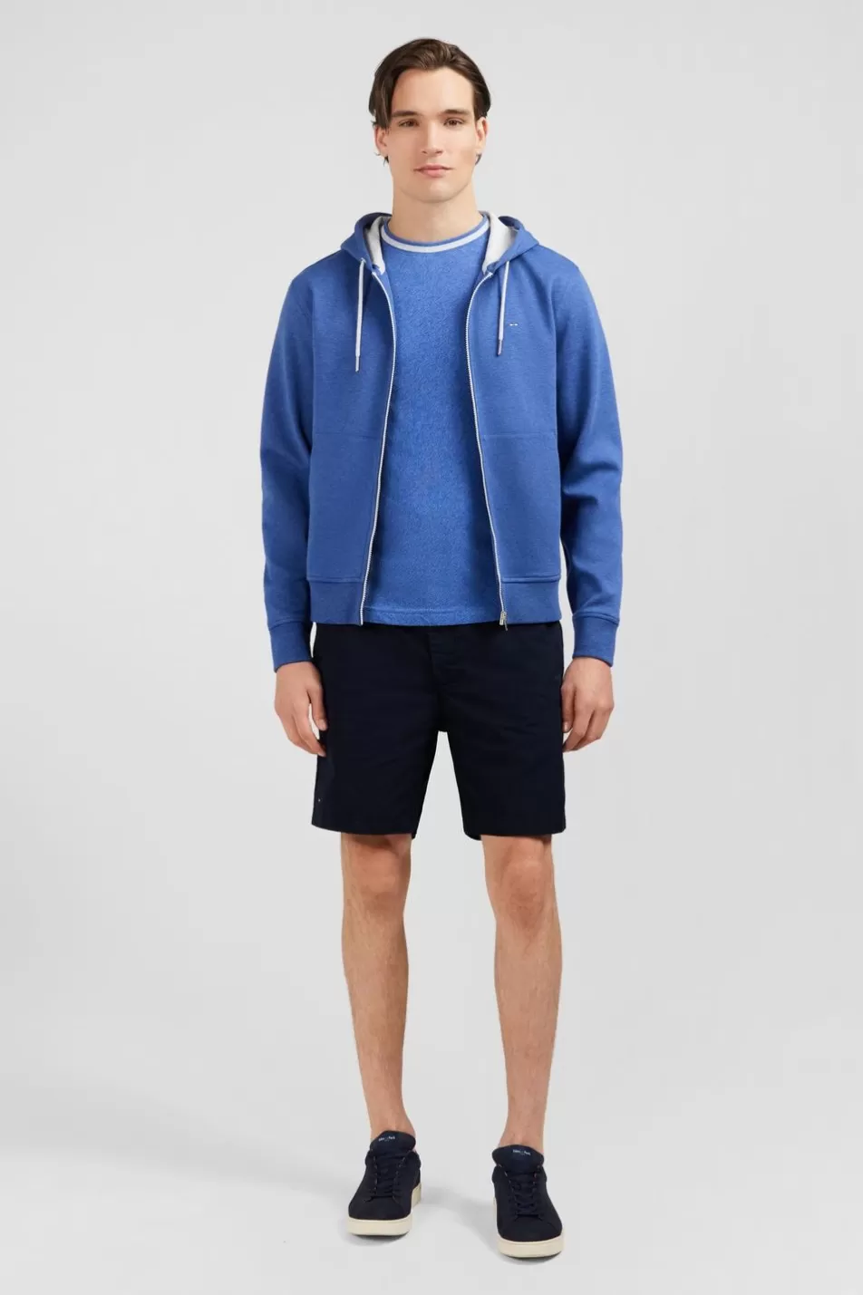 Sweatshirts | Eden Park Blue Zip Sweatshirt With Hood