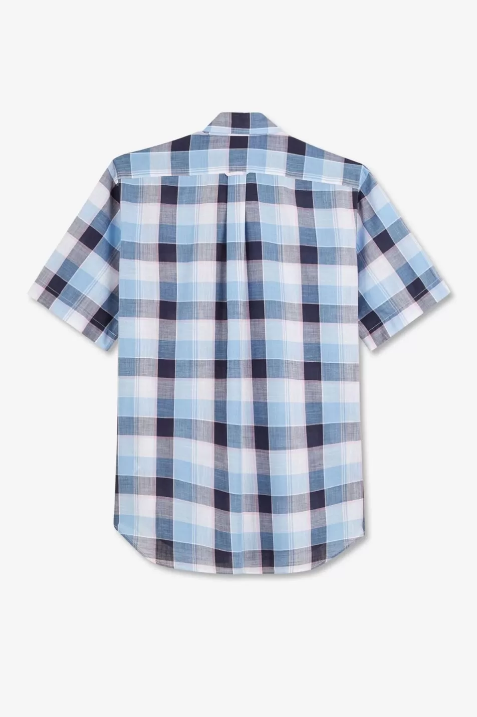 Short-Sleeved Shirts | Eden Park Checked Blue Shirt