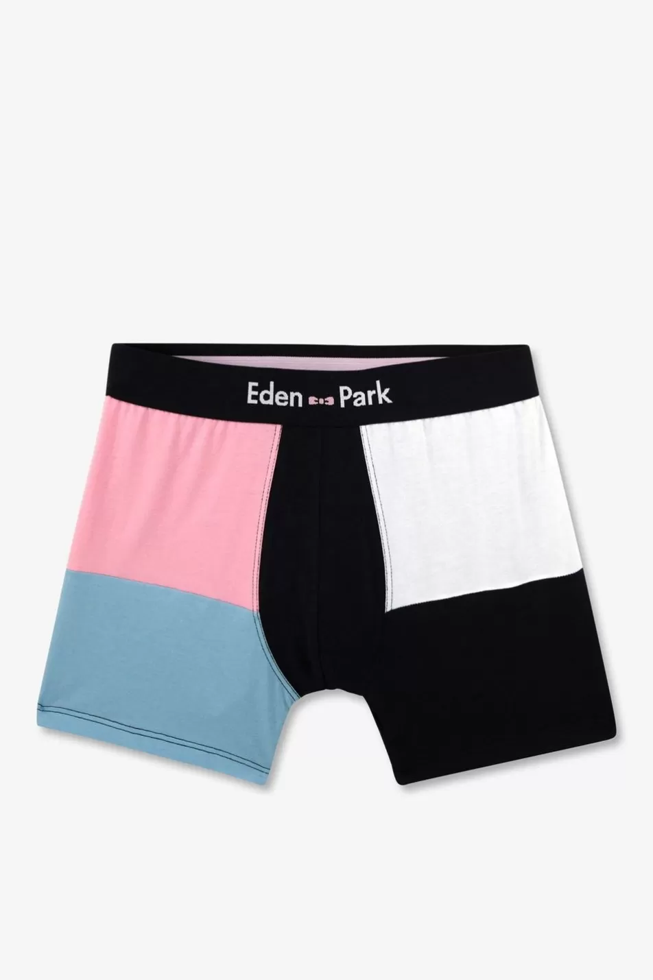 Underwear | Eden Park Colorblock Navy, Pink, Blue, And White Boxers In Stretch Cotton
