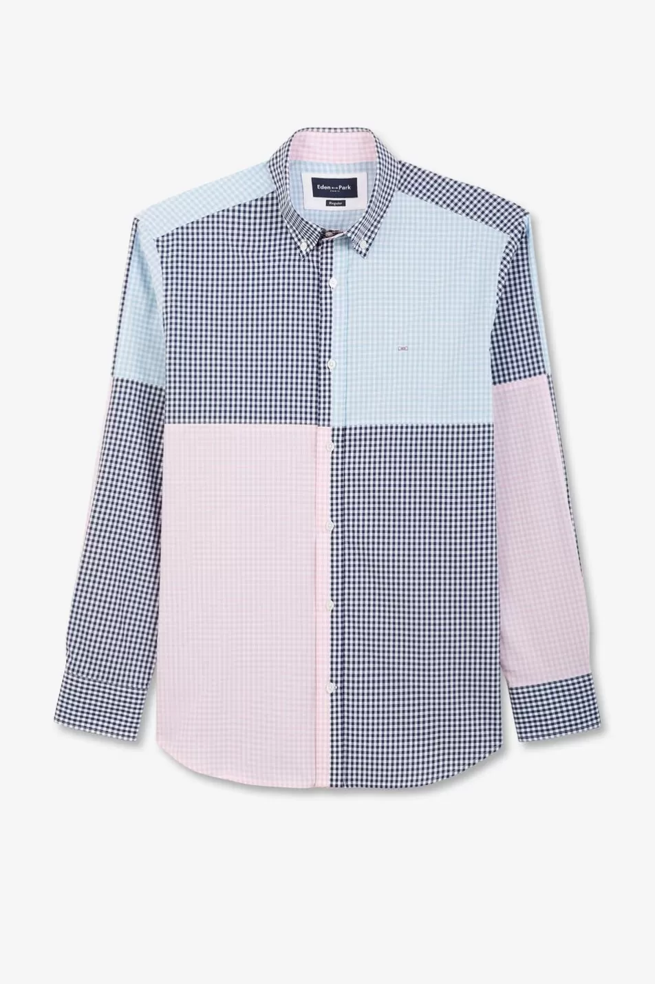 Shirts | Eden Park Colour-Block Checked Shirt