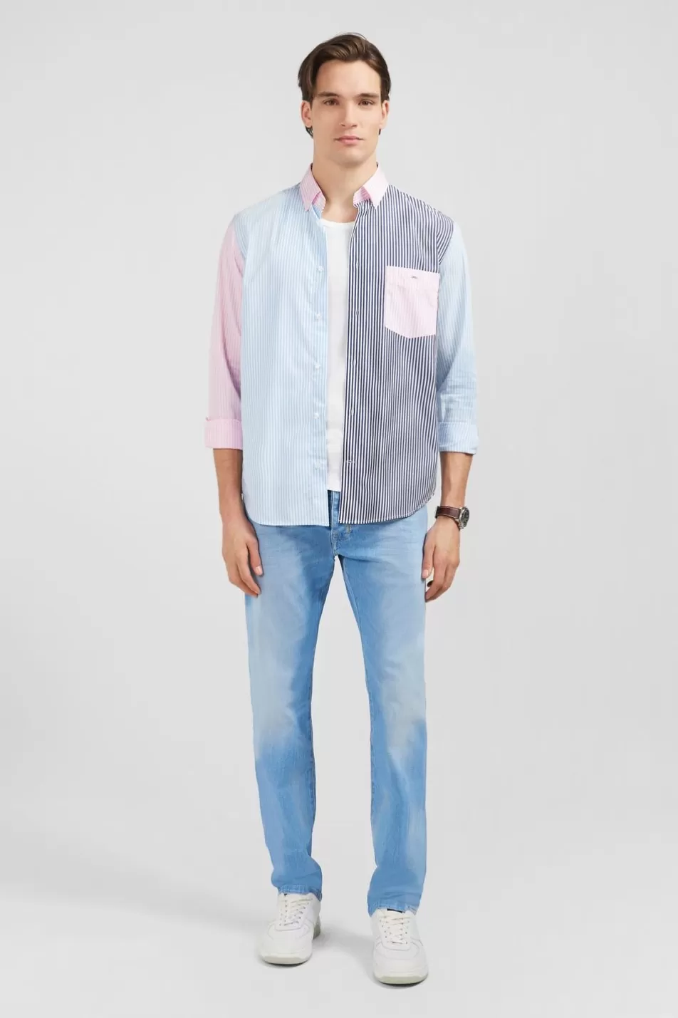 Shirts | Eden Park Colour-Block Striped Shirt