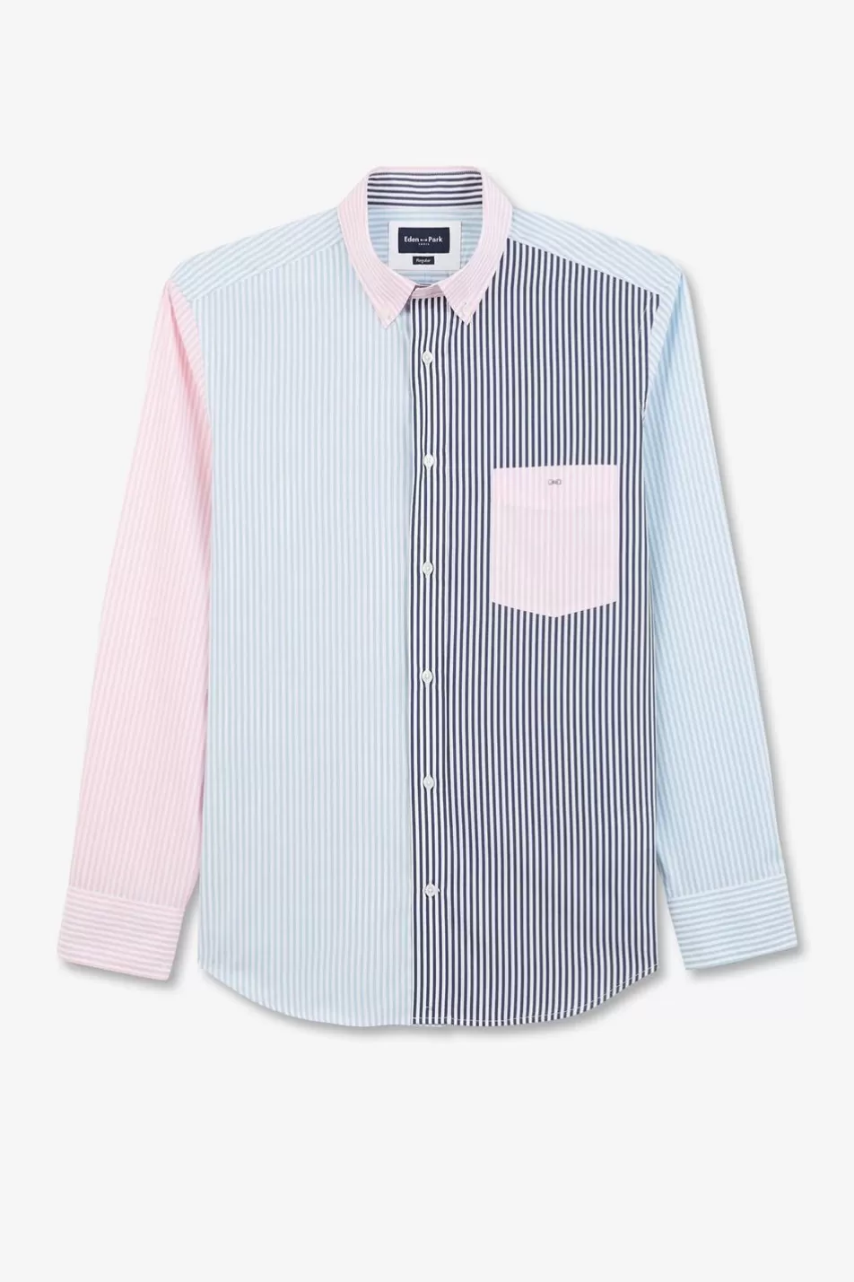 Shirts | Eden Park Colour-Block Striped Shirt