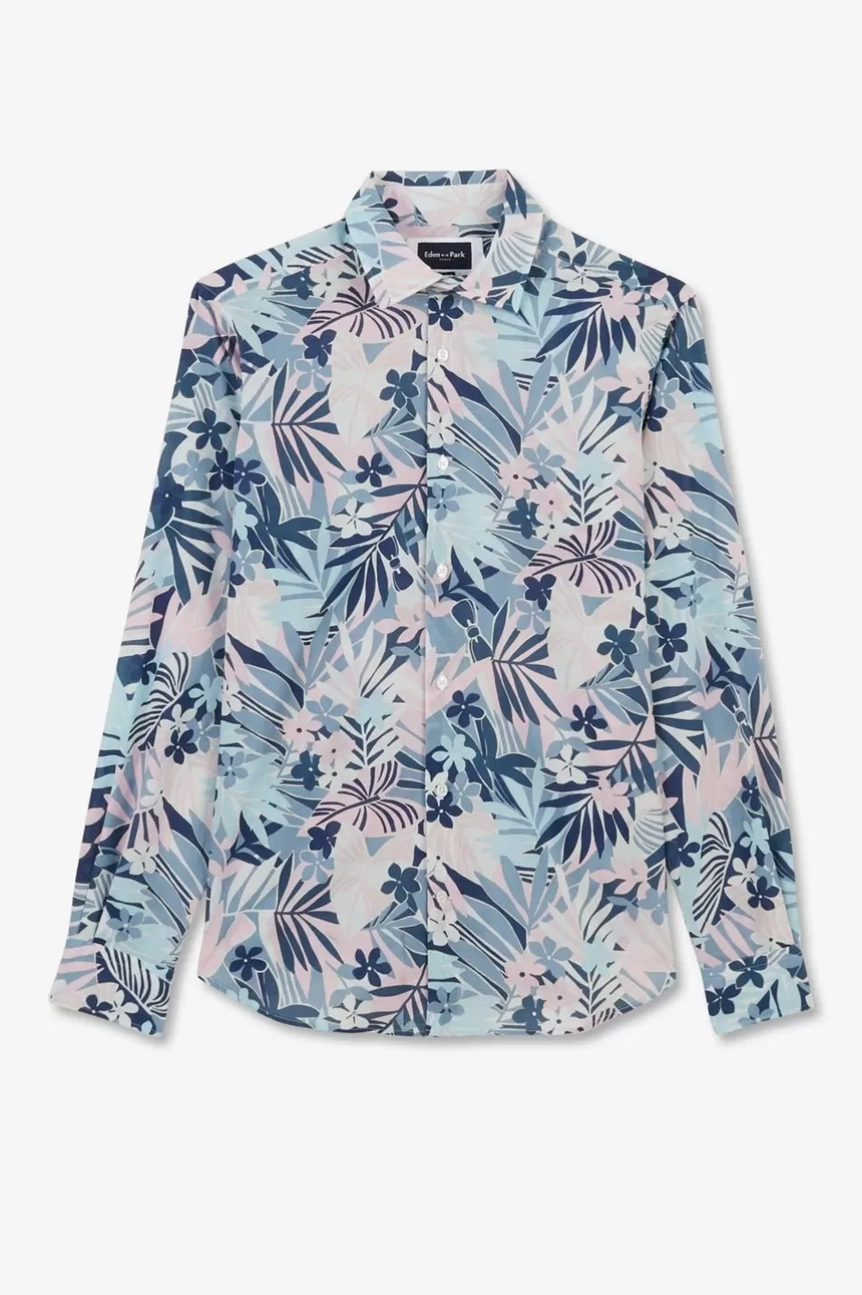 Shirts | Eden Park Cotton Voile Shirt With Tropical Print