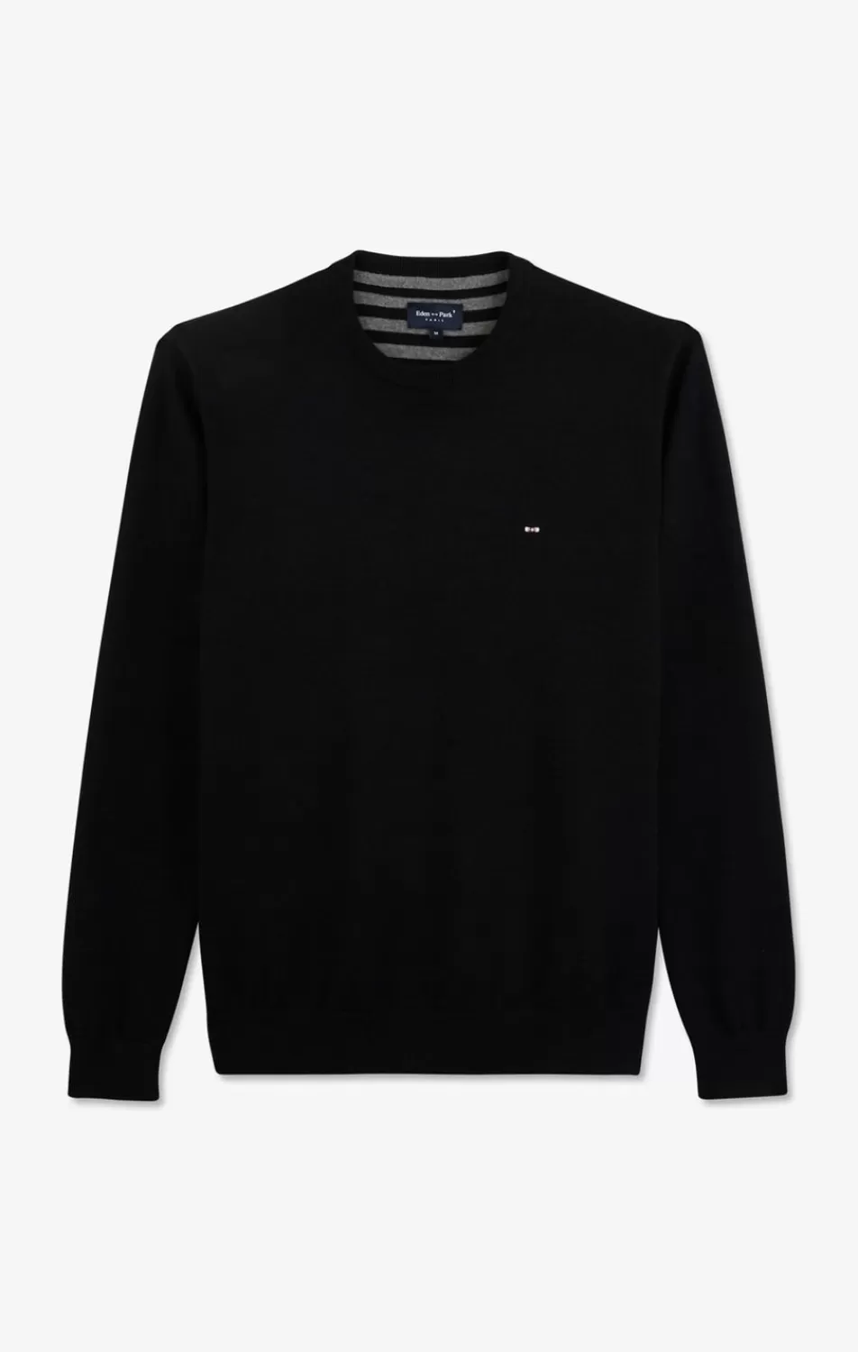 Sweaters | Eden Park Crew Black Cotton Jumper