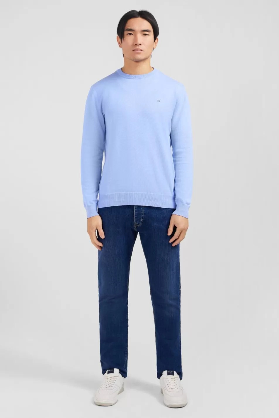 Sweaters | Eden Park Crew Light Blue Cotton Jumper