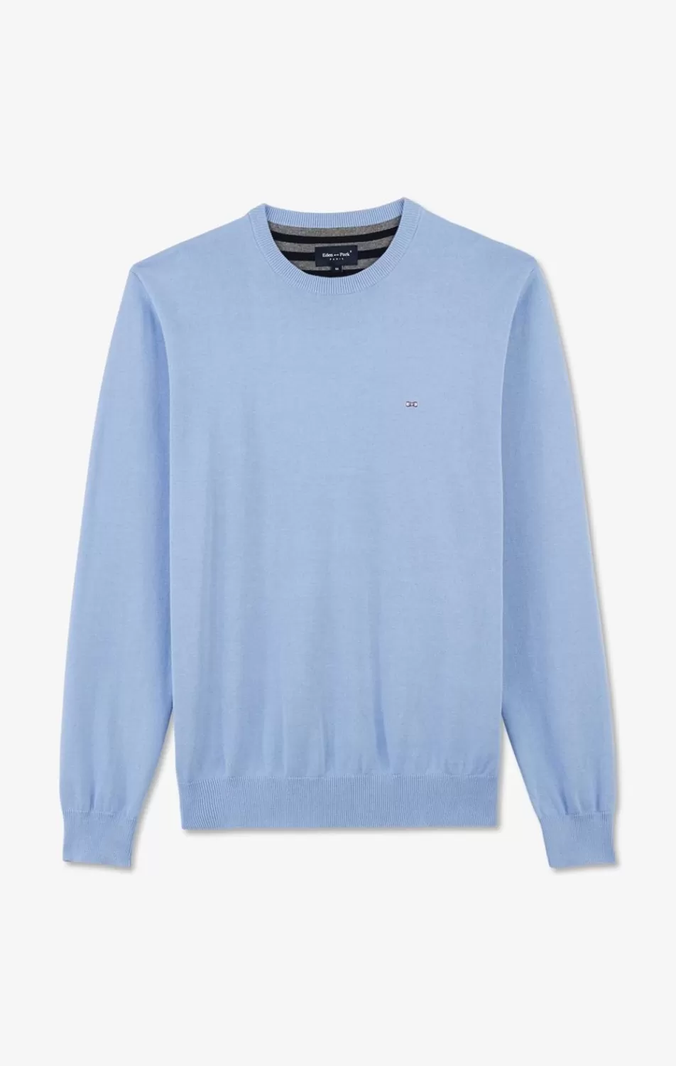 Sweaters | Eden Park Crew Light Blue Cotton Jumper