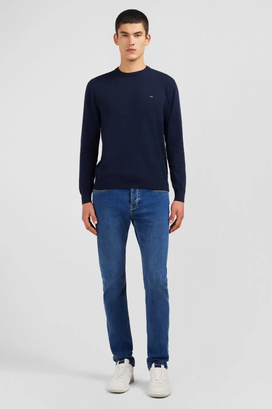 Sweaters | Eden Park Crew Navy Blue Cotton Jumper