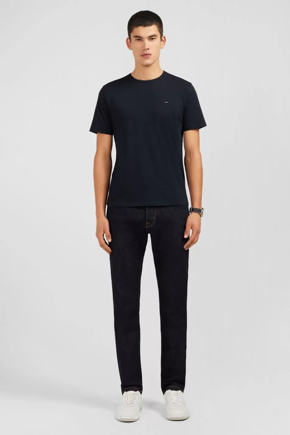 T-Shirts | Eden Park Crew Neck Black Pima Cotton T-Shirt