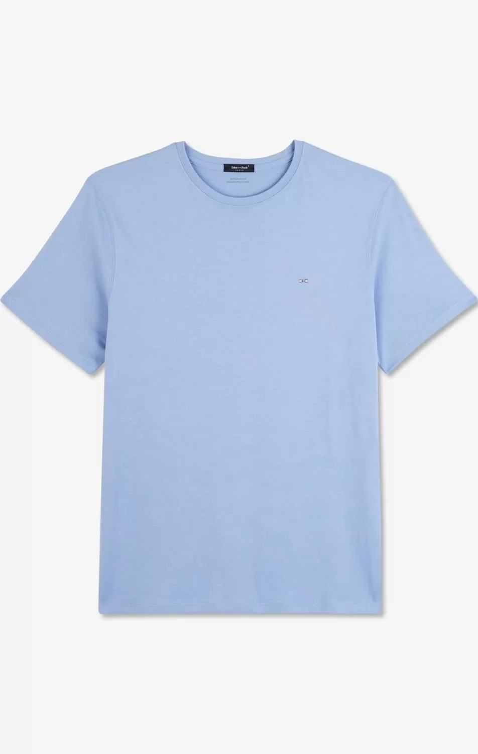 T-Shirts | Eden Park Crew Neck Light Blue Pima Cotton T-Shirt